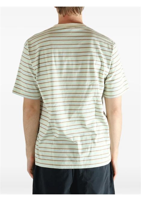 t-shirt uomo menta AURALEE | A26ST02GJFADE MINT STRIPE